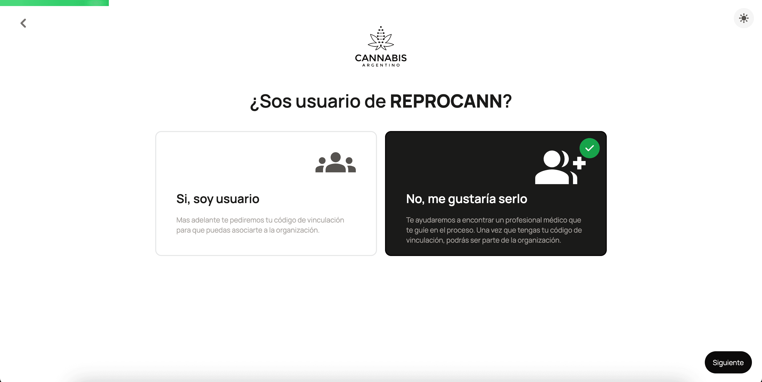 Selección de estado REPROCANN