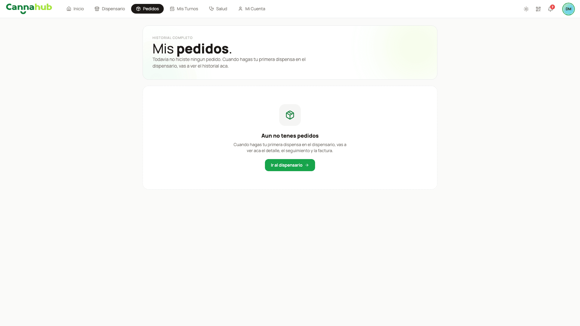 Actividad de la cuenta e historial de pedidos del miembro