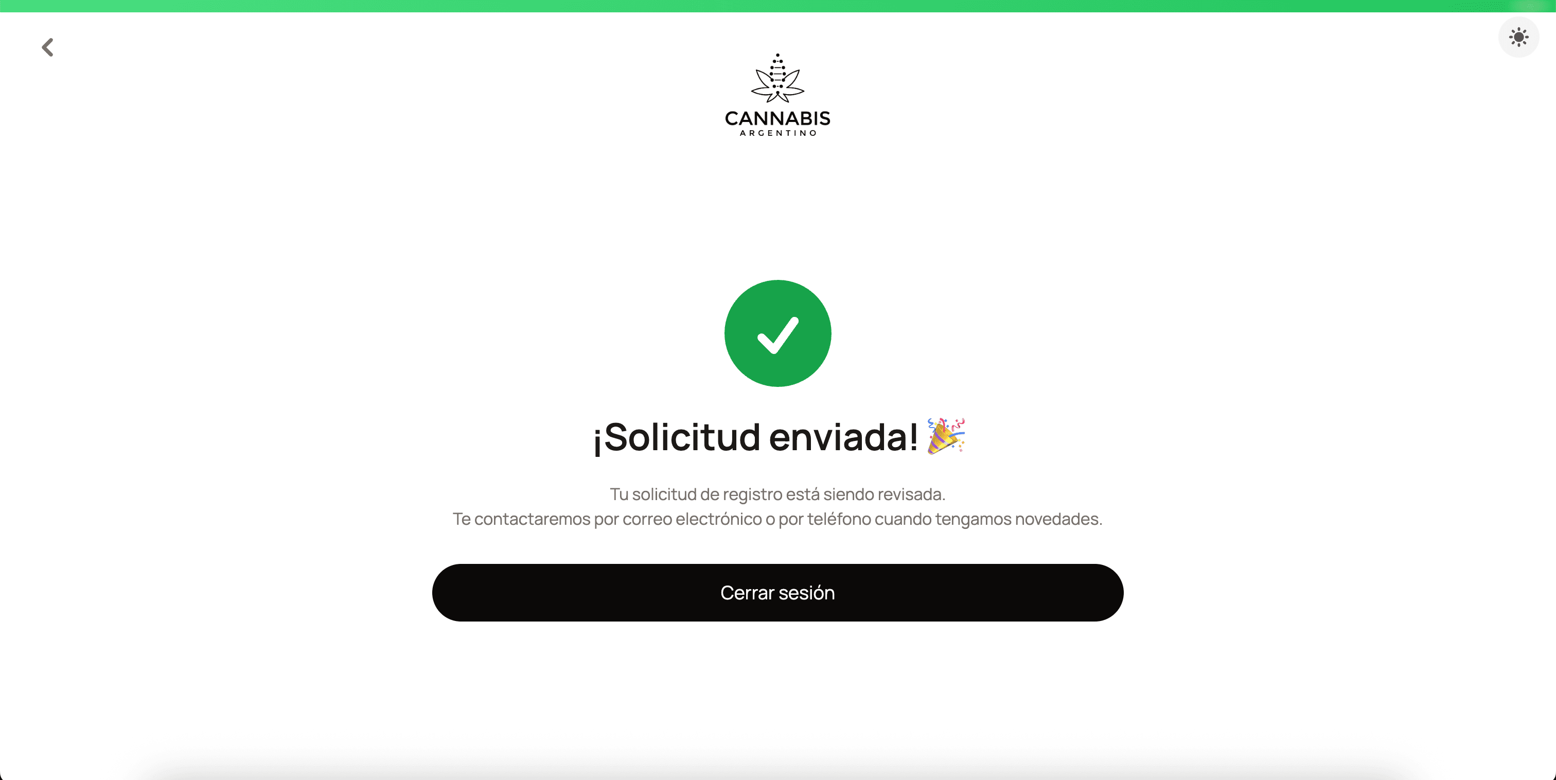 Estados del proceso con códigos de color y explicación de cada uno