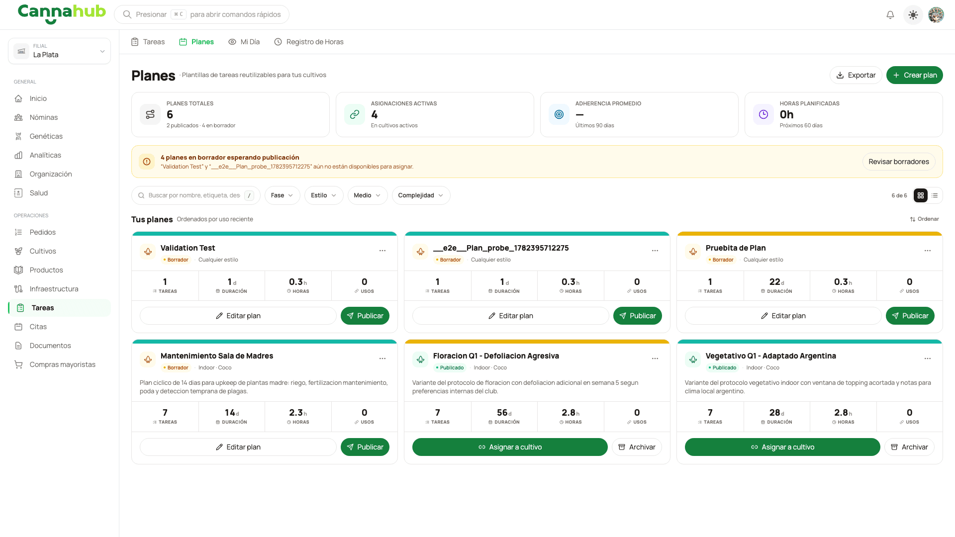 Biblioteca de planes de tareas reutilizables